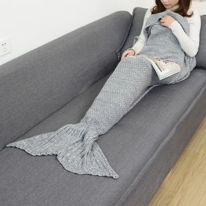 Crochet Mermaid Tail Grey Blanket